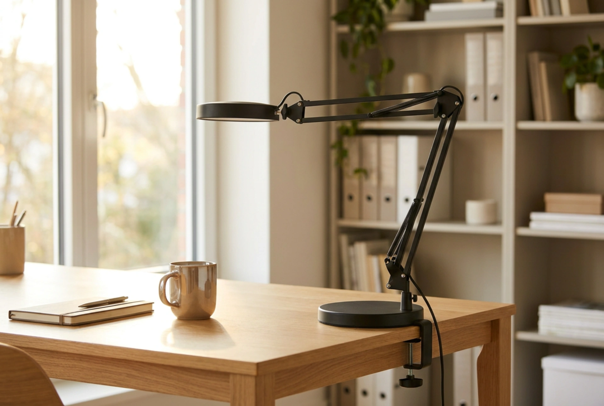 Ako správne upevniť stolnú lampu na klip pre maximálnu úsporu miesta