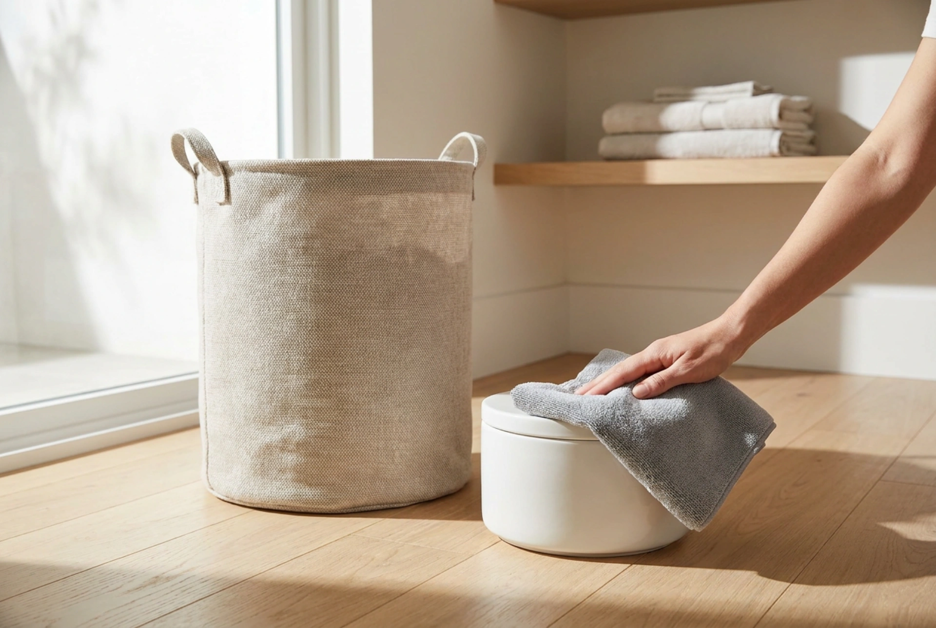 Plastový kôš na bielizeň a rýchle čistenie nádoby