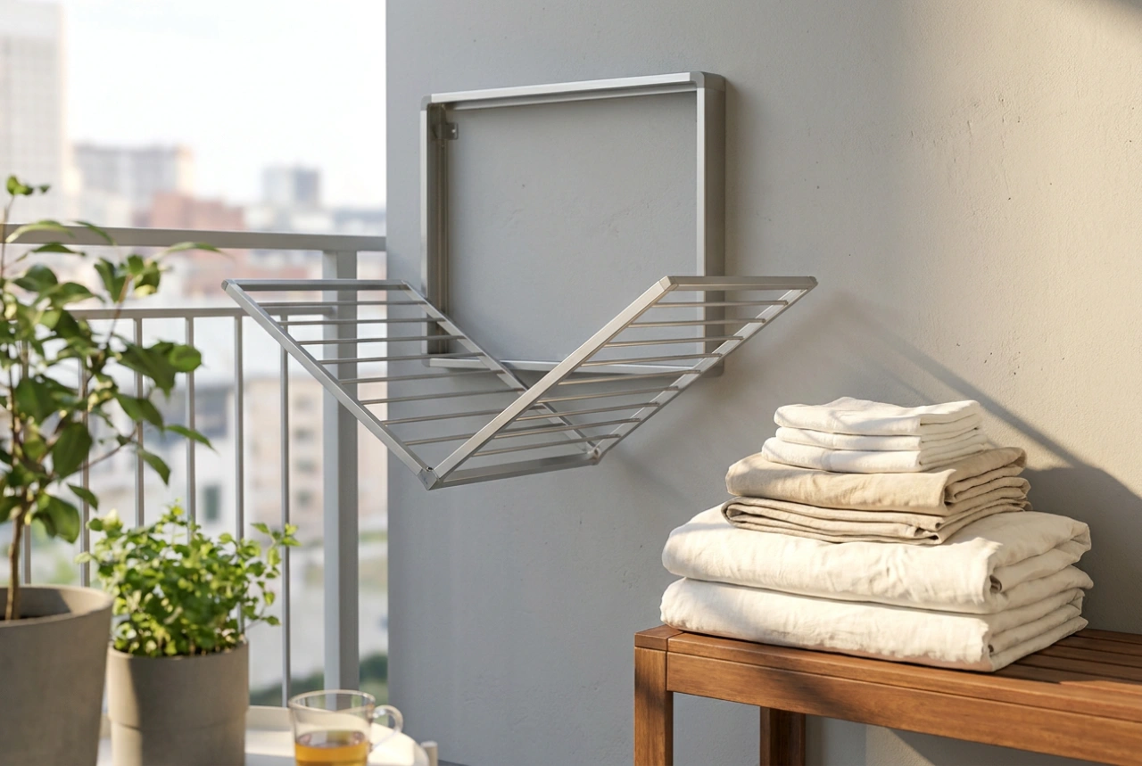 Závesný balkónový sušiak a pohodlné vešanie bielizne